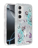 Encuentra la funda transparente Flower con cargador inalámbrico para Galaxy S25 Plus en Guatemala, al mejor precio mayorista, en SlowBack.
