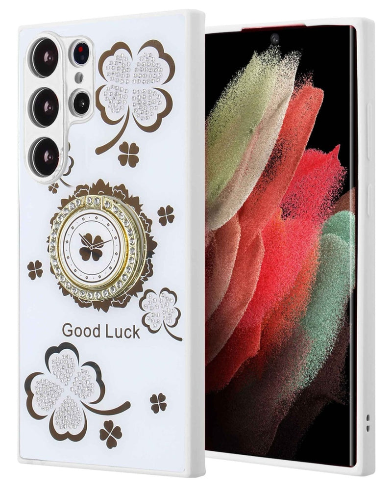 Encuentra la lujosa funda blanca Diamond Shiny para Samsung Galaxy S25 Ultra en Guatemala, ideal para proteger tu teléfono con estilo.