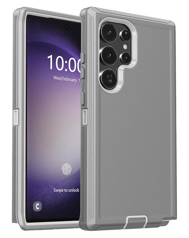 Compra al por mayor en Guatemala estuches heavy duty para Samsung Galaxy S25 Ultra en colores DARK GRAY & WHITE para una mayor protección.