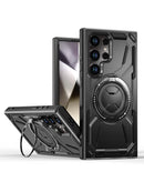 Funda resistente a golpes de cuerpo completo con soporte de anillo incorporado Samsung Galaxy S25 Ultra (Negro)