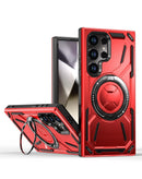 Funda resistente antigolpes con soporte para anillo incorporado Samsung Galaxy S25 Ultra - RED