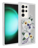 Encuentra la funda transparente con cargador inalámbrico y diseño floral para tu Galaxy S25 Ultra en Guatemala.