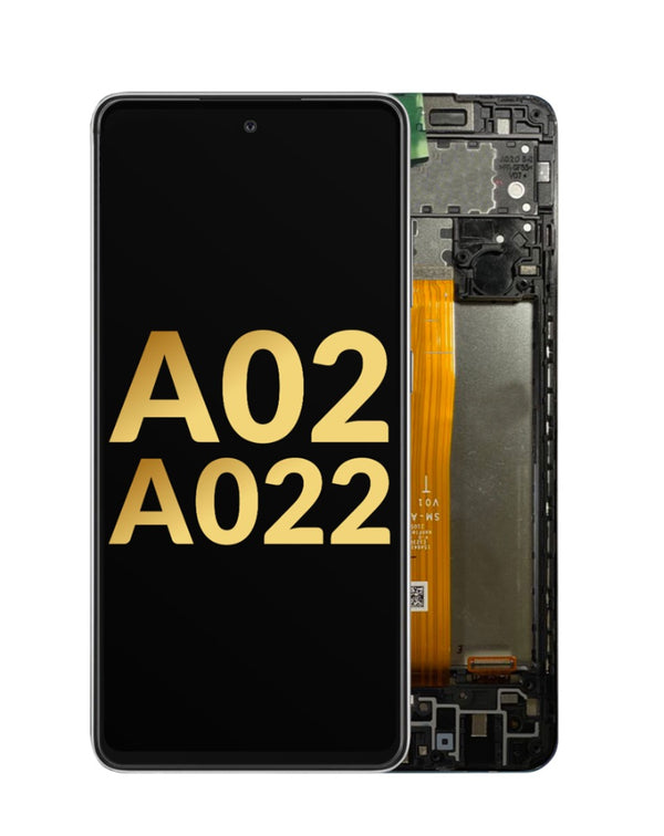 Pantalla original con marco Galaxy A02 (A022 / 2020) ideal para reparaciones en Guatemala.