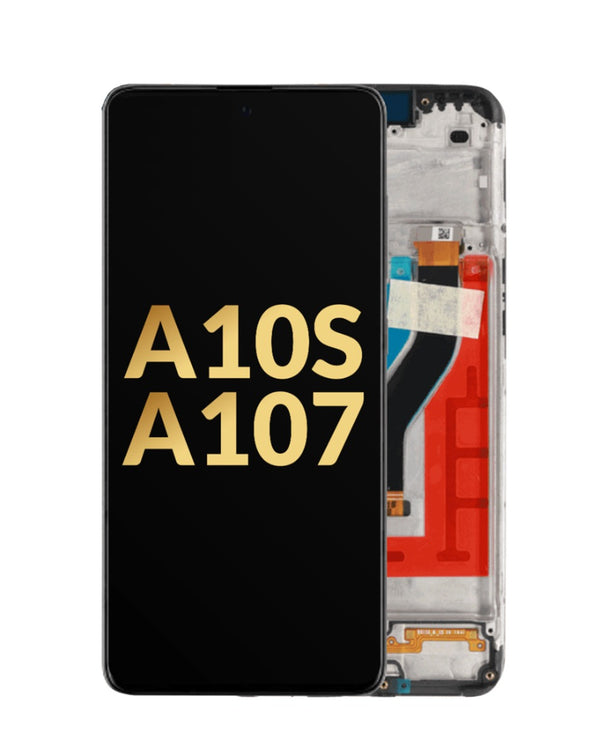 Pantalla original con marco Galaxy A10s disponible en Guatemala para reparaciones de celulares.