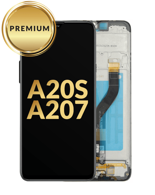 Reparación de pantalla con marco premium para Galaxy A20s en Guatemala.