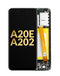 Pantalla con marco original Galaxy A20E en Guatemala al mejor precio en reparaciones de pantalla.