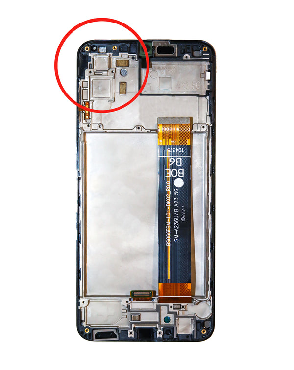 Reparación de pantalla con marco para Samsung Galaxy A23 5G en Guatemala, mayorista de pantallas LCD.