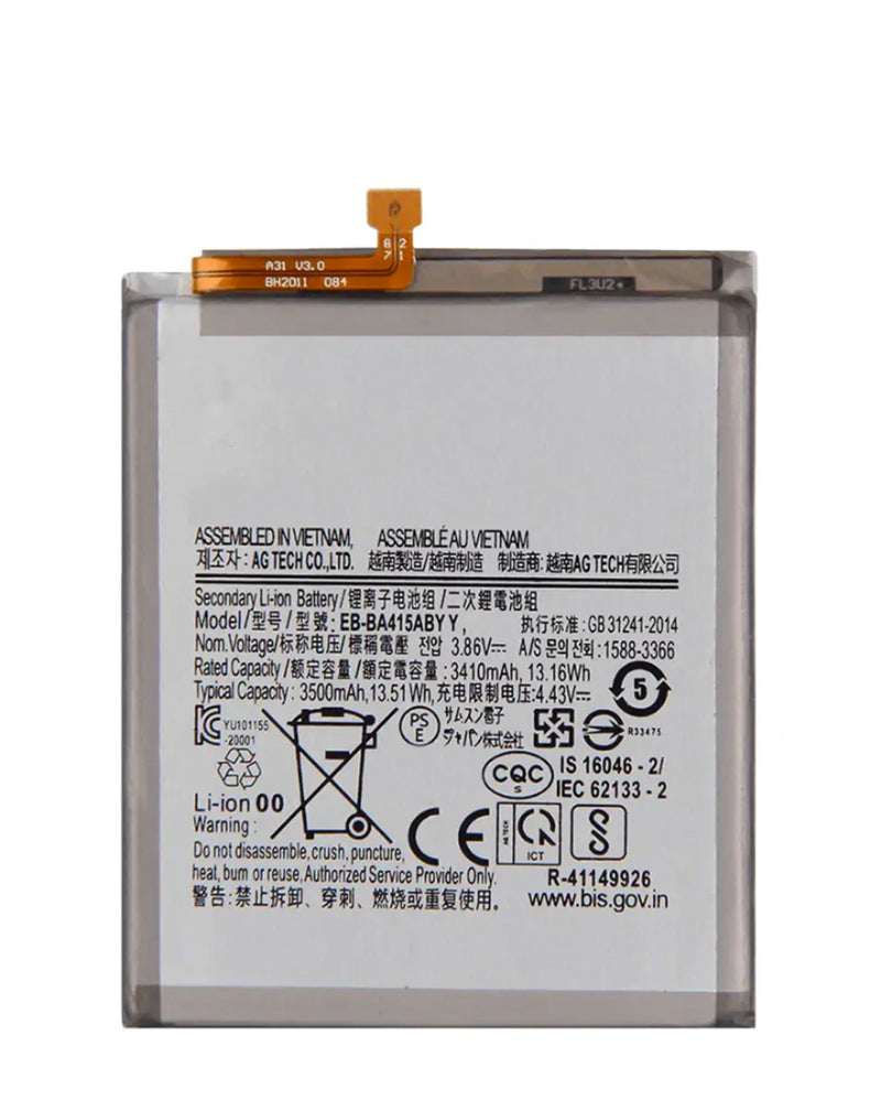 Batería original para Galaxy A41 a la venta en Guatemala, ideal para reparaciones en talleres mayoristas de telefonía.