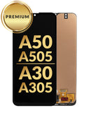 Reparación de pantalla premium sin marco para Samsung Galaxy A50 y A30 en Guatemala.