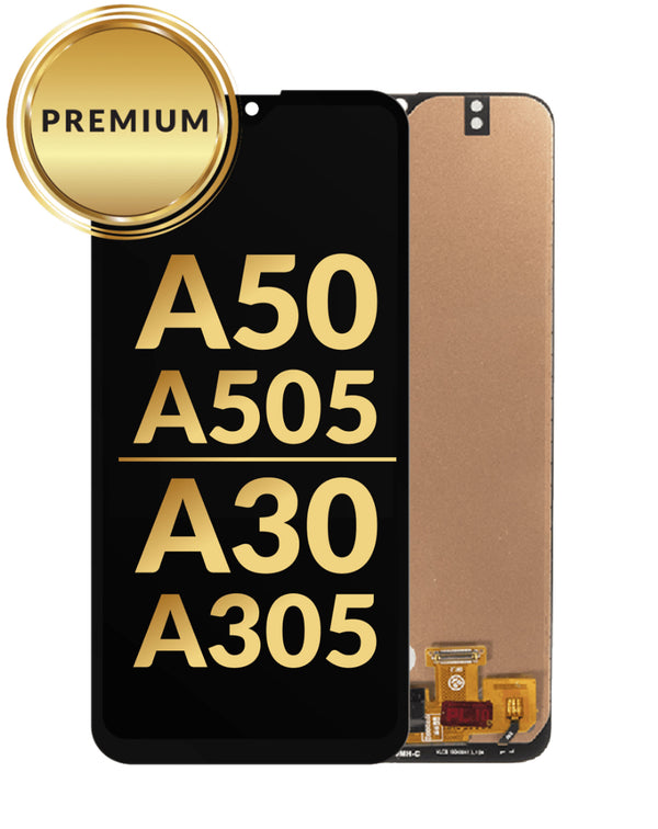 Reparación de pantalla premium sin marco para Samsung Galaxy A50 y A30 en Guatemala.