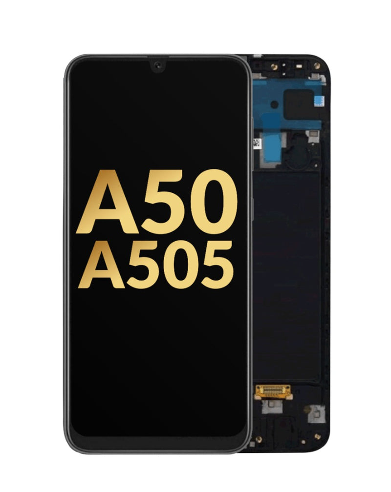Reparación de pantalla con marco OLED para Samsung Galaxy A50 en Guatemala.