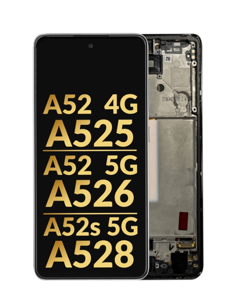 Reparación de pantalla con marco OLED para Samsung Galaxy A52 en Guatemala.