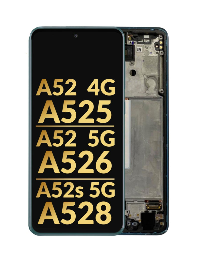 Reparación de pantalla con marco original OLED Samsung Galaxy A52 en Guatemala.