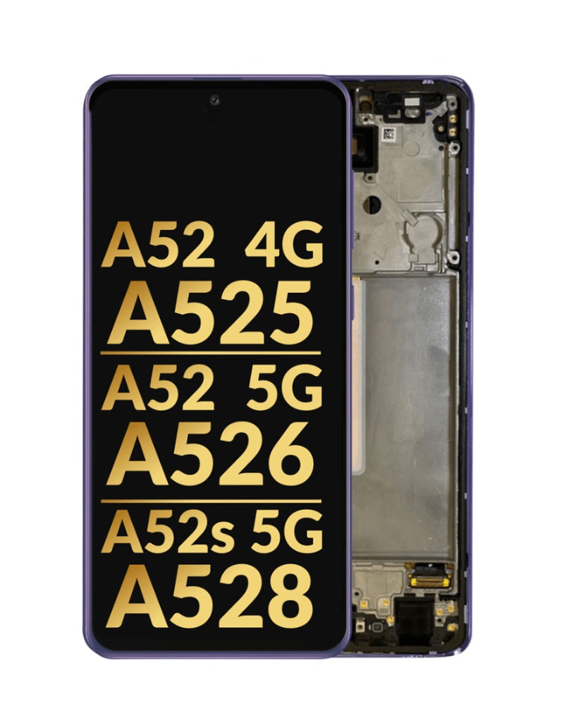 Reparación de pantalla con marco OLED para Samsung Galaxy A52 en Guatemala.