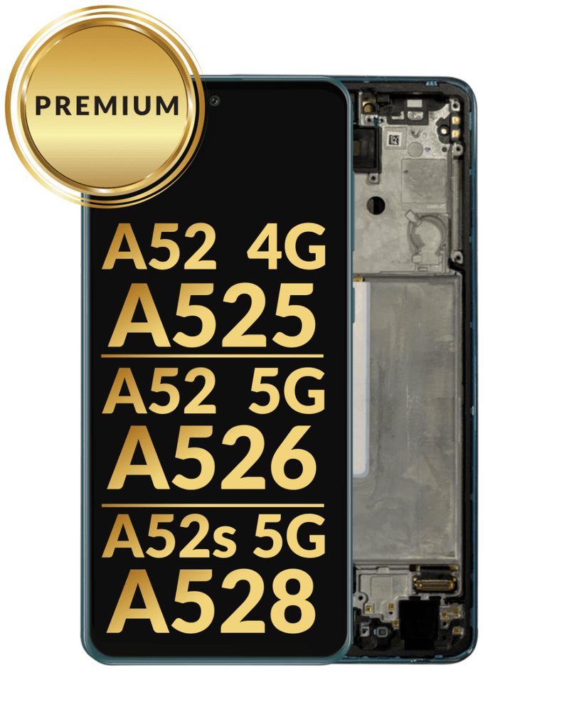 Reparación de pantalla OLED con marco para Galaxy A52, A52 5G y A52s 5G en Guatemala.