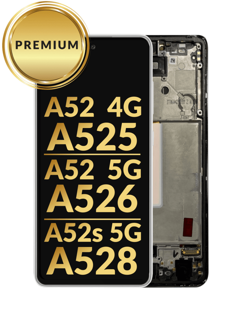 Reparación de pantalla OLED con marco para Samsung Galaxy A52 en Guatemala.