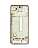 Reparación de pantalla Galaxy A53 5G en Guatemala - Pantalla OLED original con marco en color Awesome Peach.