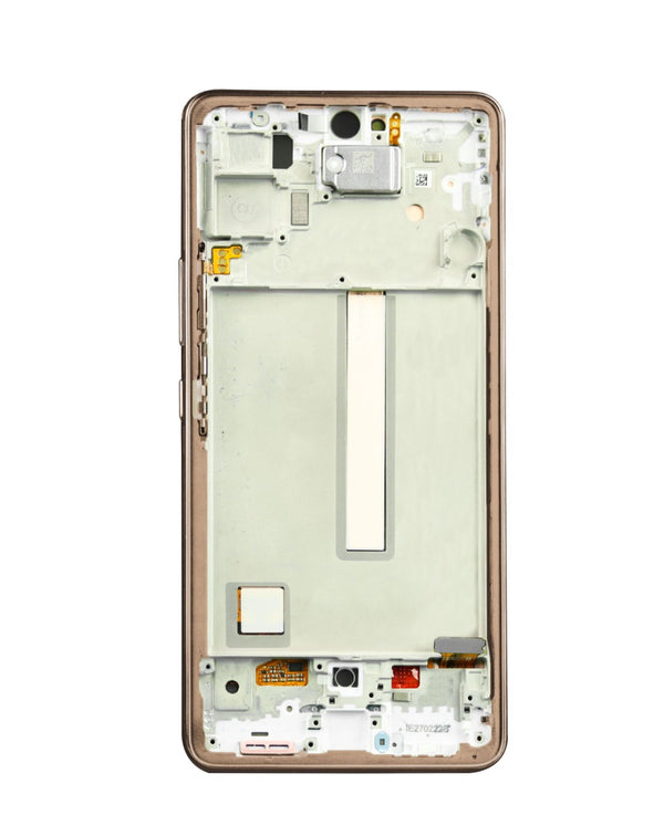 Reparación de pantalla Galaxy A53 5G en Guatemala - Pantalla OLED original con marco en color Awesome Peach.