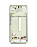 Pantalla original OLED con marco para Samsung Galaxy A53 5G en Guatemala, disponible en mayoristas de componentes originales para reparaciones de pantalla.