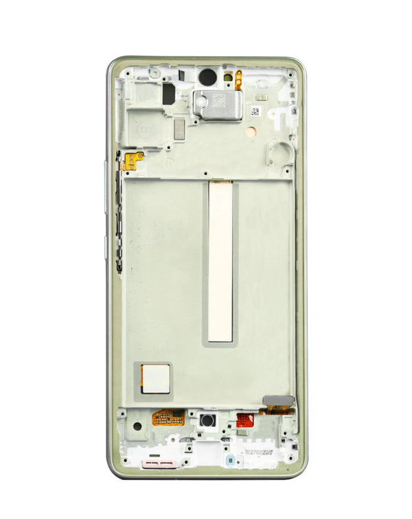 Pantalla original OLED con marco para Samsung Galaxy A53 5G en Guatemala, disponible en mayoristas de componentes originales para reparaciones de pantalla.