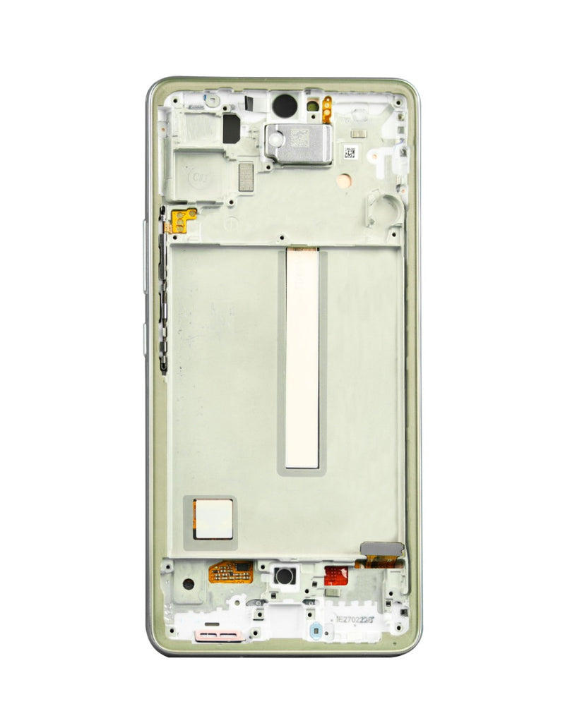 Pantalla original OLED con marco para Samsung Galaxy A53 5G en Guatemala, disponible en mayoristas de componentes originales para reparaciones de pantalla.