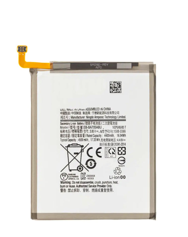 Reparación de batería Galaxy A70 en Guatemala, repuestos originales y servicio en talleres especializados disponibles.