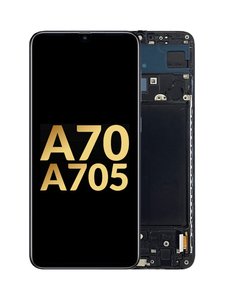 Reparación de pantalla original con marco OLED Samsung Galaxy A70 en Guatemala.