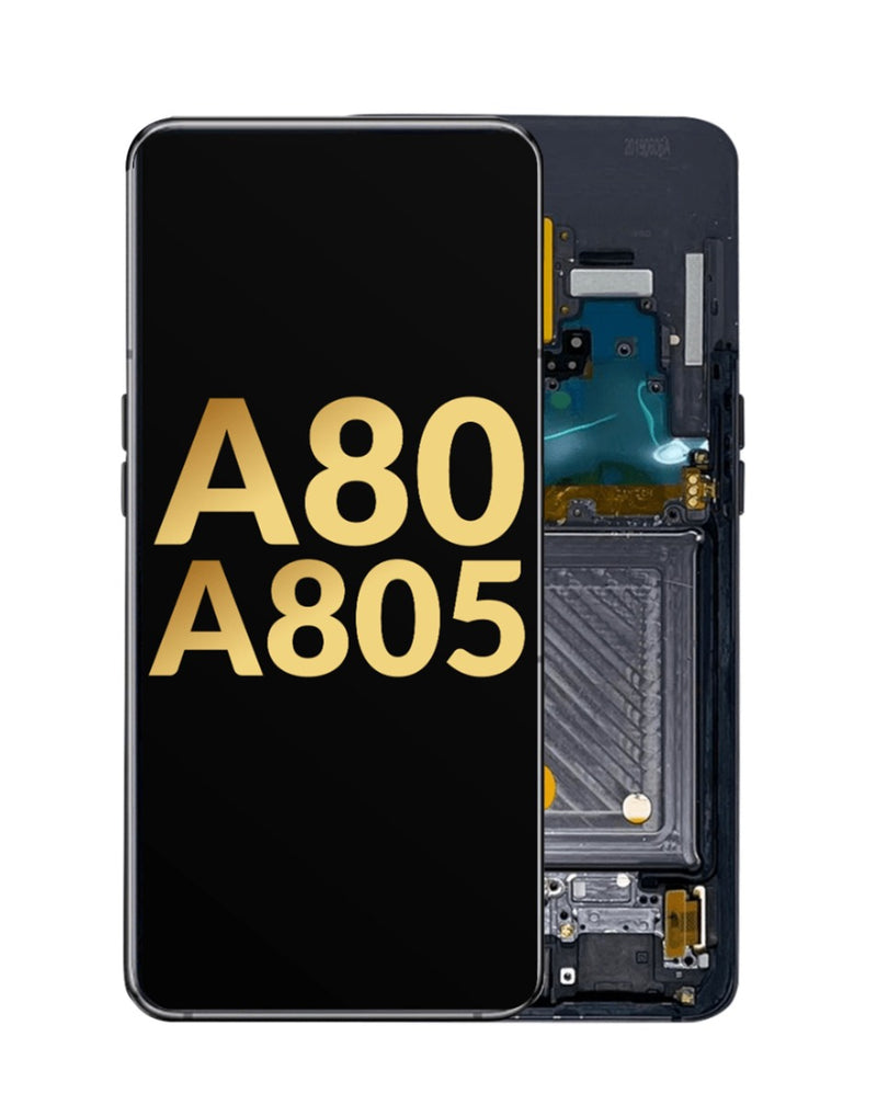 Reparación de pantalla original con marco OLED para Galaxy A80 en Guatemala.