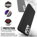 Funda protectora negra de doble capa para Samsung Galaxy A23 5G, absorción de choque, diseño SlowBack.