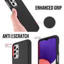 Funda protectora negra de doble capa para Samsung Galaxy A23 5G, absorción de choque, diseño SlowBack.