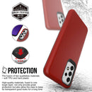 Estuche protector rojo de doble capa para Samsung Galaxy A23 5G, absorción de impactos, resistente y duradero.