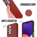 Estuche protector rojo de doble capa para Samsung Galaxy A23 5G, absorción de impactos, resistente y duradero.
