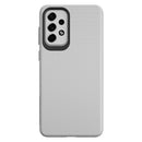 Funda SlowBack protectora doble capa plateada para Samsung Galaxy A73 5G con absorción de golpes.