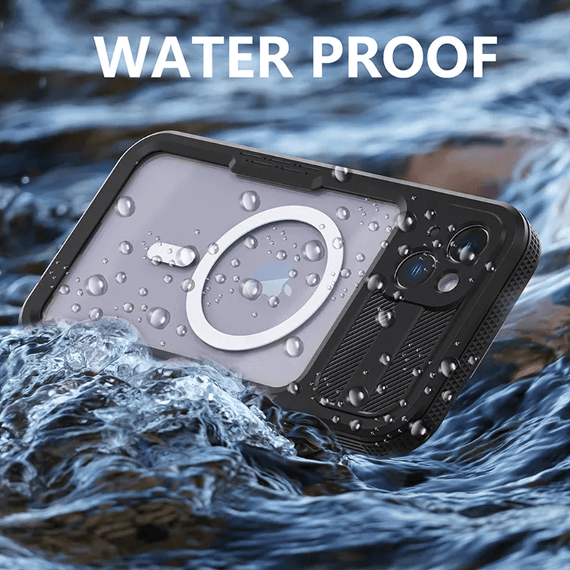Protege tu iPhone 14 Pro con la funda impermeable SHELLBOX Mars Series para surfing y buceo en Guatemala.