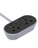 Puerto de carga LDNIO SC2018 blanco, 2500W, con 2 enchufes universales y 3 puertos USB.