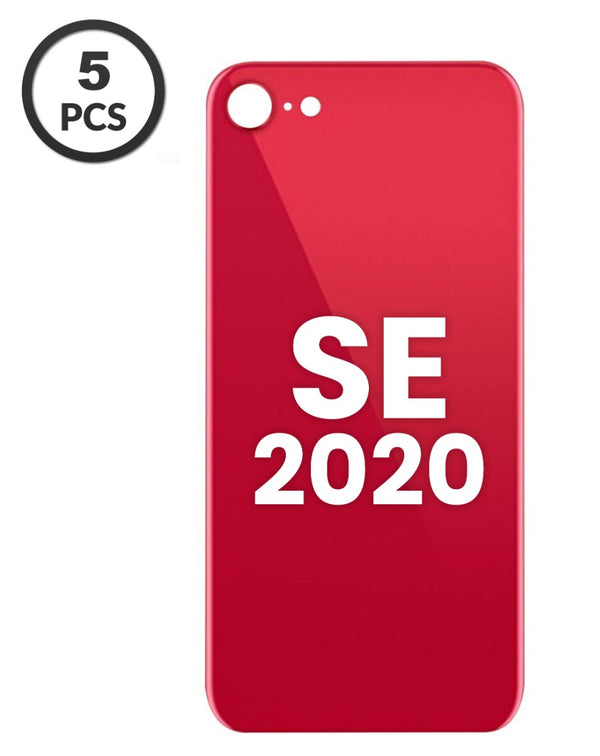 Tapa trasera con orificio de cámara más grande para iPhone SE 2020 (RED) en Guatemala, disponible en BajoPPLCD para reparaciones y componentes de iPhone.