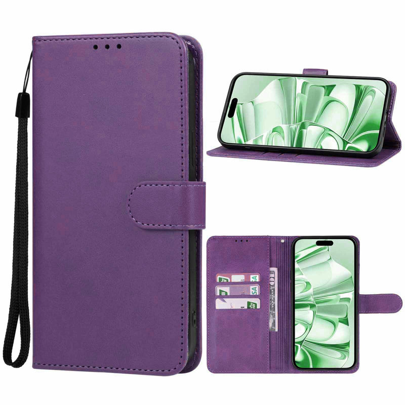 Funda de cuero con ranura para tarjeta iPhone 16e en color morado en Guatemala - Mayorista de accesorios iPhone con envío rápido y seguro.