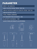 Transmisor FM Bluetooth 5.0 LDNIO C705Q negro, cargador auto USB dual con cable USB C.
