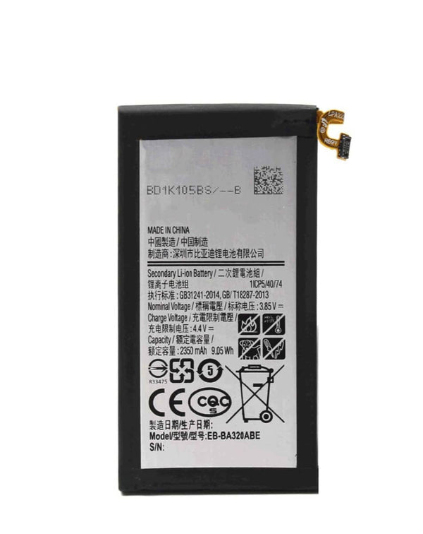 Encuentra la batería para Samsung Galaxy A3 (A320) (EB-BA320ABE) en Guatemala, al mejor precio mayorista, ideal para reparaciones en talleres especializados de dispositivos Samsung.