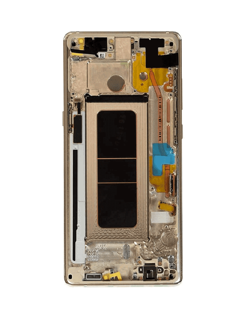 Reparación de pantalla OLED con marco para Samsung Galaxy Note 8 N950 en Guatemala, disponible en color Maple Gold.