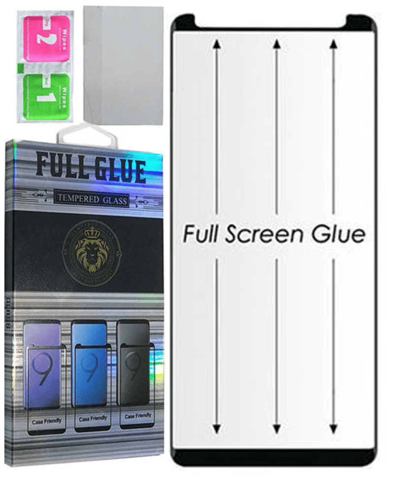 Protege la pantalla de tu Samsung Galaxy Note 9 con vidrio templado full glue amigable con funda en Guatemala.