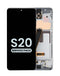 Reparación de pantalla Galaxy S20 con marco original OLED en Guatemala, mayorista de pantallas con etiqueta Pantalla con marco.