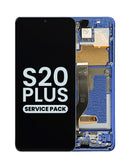 Encuentra la pantalla OLED con marco para Samsung Galaxy S20 Plus en Guatemala, ideal para reparaciones y disponible en color Aura Blue.