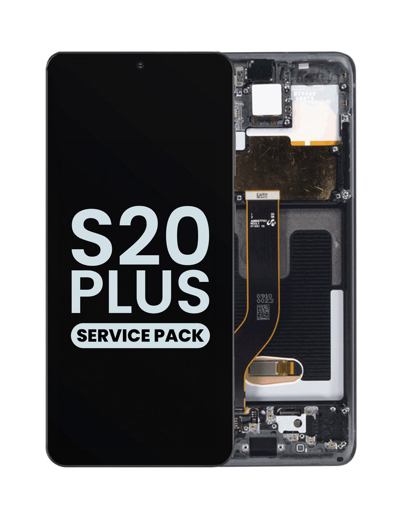 Reparación de pantalla original Samsung Galaxy S20 Plus con marco en Guatemala, servicio mayorista con pantallas OLED Service Pack.