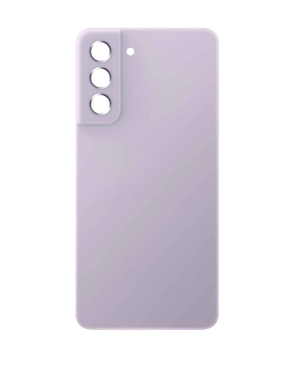 Encuentra la tapa trasera con lente de cámara y adhesivo para Samsung Galaxy S21 FE en Guatemala, ideal para reparaciones en talleres especializados.