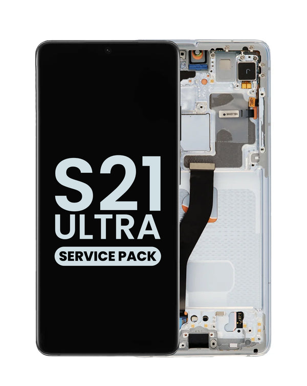 Reparación de pantalla original con marco Samsung Galaxy S21 Ultra G998 (PHANTOM SILVER) en Guatemala.