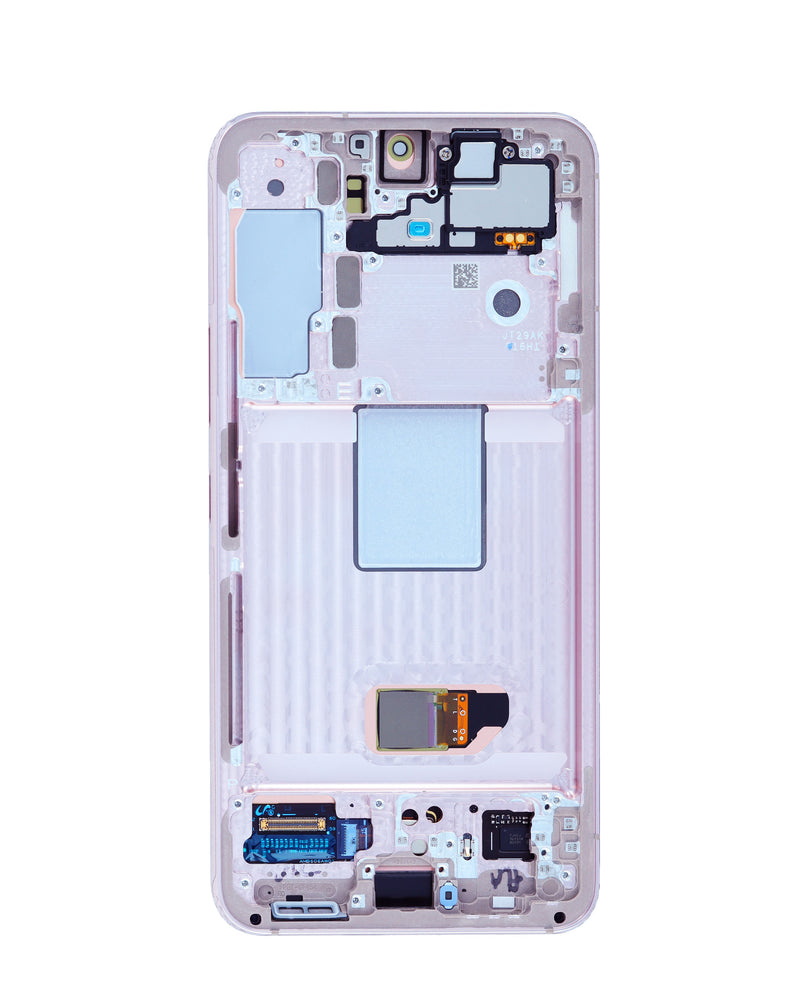 Reparación de pantalla original con marco en Guatemala para Samsung Galaxy S22 S901 en color Pink Gold.