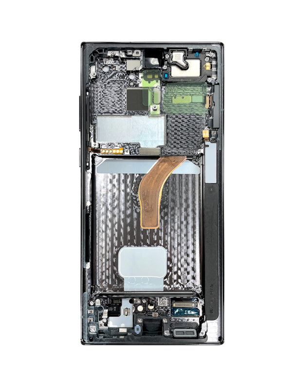 Compra la pantalla OLED con marco para Samsung Galaxy S22 Ultra en Guatemala al mejor precio en distribuidores mayoristas de componentes Samsung.
