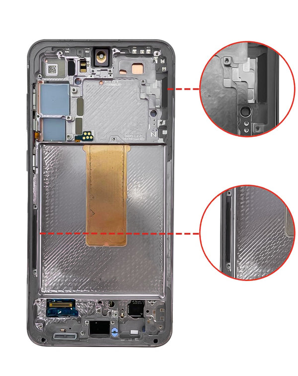 Reparación de pantalla OLED con marco original para Samsung Galaxy S23 S911 en Guatemala.