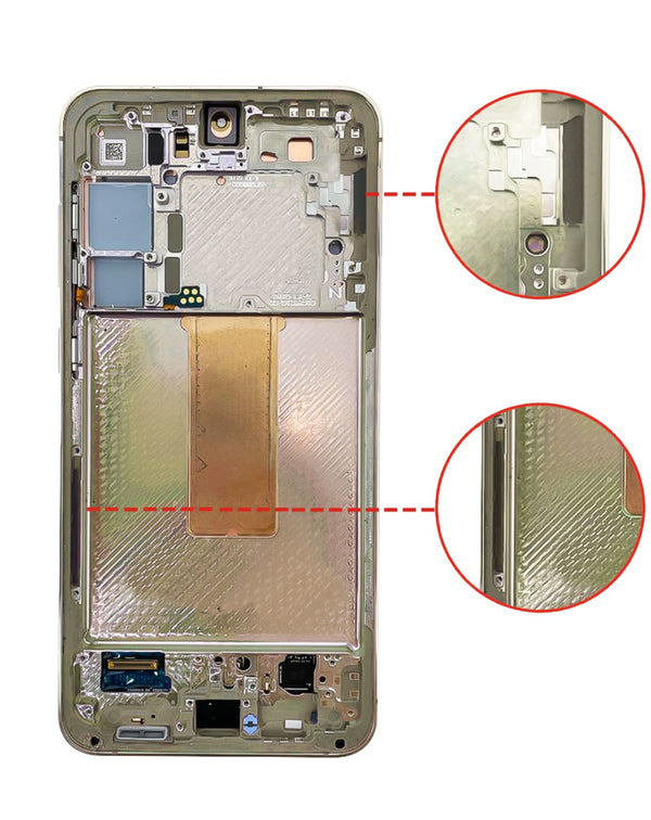 Reparación de pantalla Samsung Galaxy S23 S911 con marco original en Guatemala, contamos con el mejor precio como mayorista.